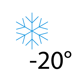 Εγγυημένη λειτουργία σε θερμοκρασία μέχρι και -20°C Εγγυημένη λειτουργία σε θερμοκρασία μέχρι και -20°C